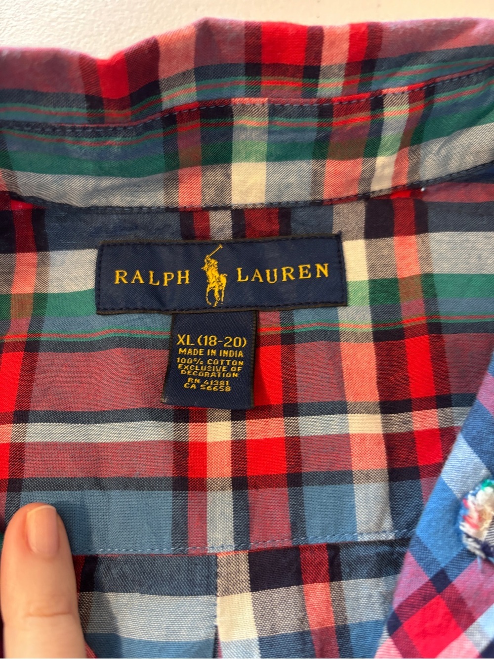 Ralph Lauren Boys Button Down Size XL Short Sleeve Plaid Preppy Nautical Soft - Picture 7 of 9